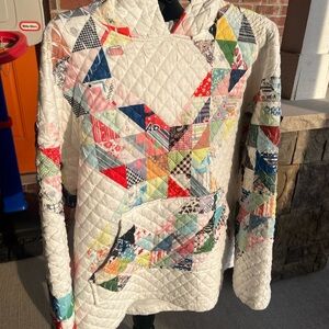 Patchwork loom hoodie quilted ladies large